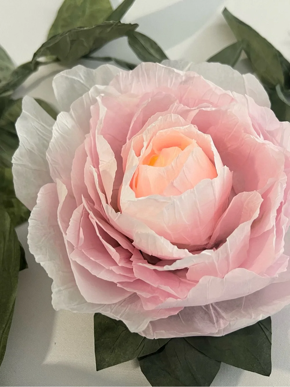 LED Votive Cover Pink Peony Paper Flower durable, all occasions, decor, gifts